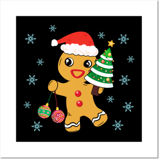 Christmas Gingerbread Man Cookies Baking Posters and Art